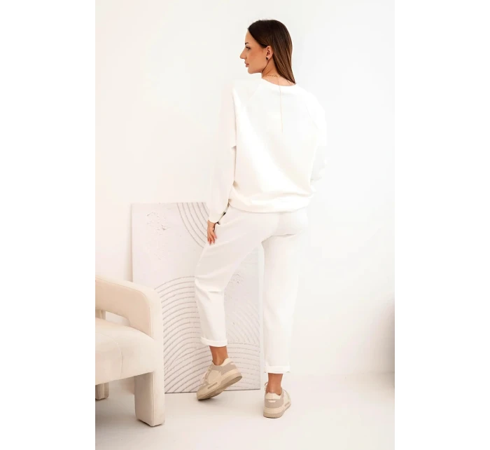 Dámska súprava z viskózy s mikinou a nohavicami ecru Dámska súprava z viskózy s mikinou a nohavicami ecru
