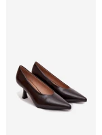 Lakované Lodičky na Podpatku Čokoládové model 21710730 - Boto