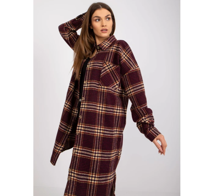 Dámska košeľa EM-KS-003/06.38X-maroon Dámska košeľa EM-KS-003/06.38X-maroon