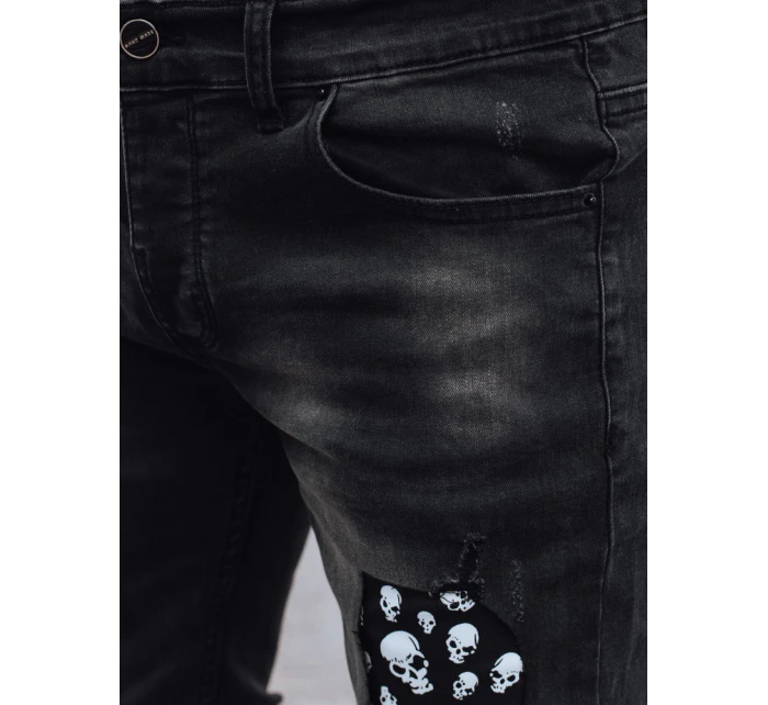 Pánske čierne džínsové nohavice FashionStreet UX4295