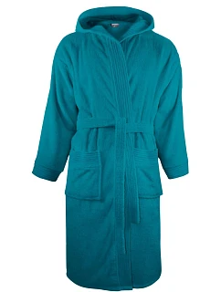 Bathrobe Župan s kapucí turquoise model 22526802 - The One Towelling