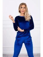 Velúrová súprava so zadným popruhom chrpovo modrá Velúrová súprava so zadným popruhom chrpovo modrá