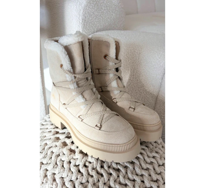 Dámské sněhule s kožíškem Béžové model 21715014 - Boto Dámské sněhule s kožíškem Béžové model 21715014 - Boto