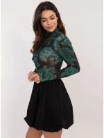 Šaty DHJ SK 19959.35 čierno-zelené Šaty DHJ SK 19959.35 čierno-zelené