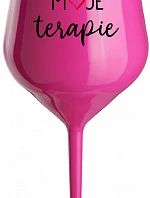MOJE TERAPIE - ružový nerozbitný pohár na víno 470 ml