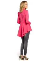 Asymetrický frak s golierom a zapínaním na gombíky M165 - čierny - Moe