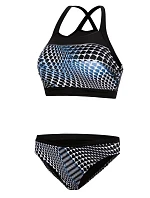 Dámske plavky S47N čierno-modré kockované - Self