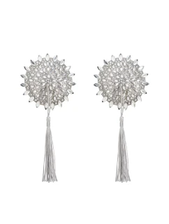 Sexy nálepky na bradavky Mistiqua strieborné - Obsessive