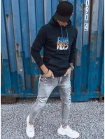 Pánska zateplená mikina s kapucňou tmavomodrá FashionStreet BX5380