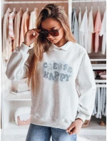 Dámská oversize mikina s potiskem šedá Dstreet model 21989127 - FashionStreet