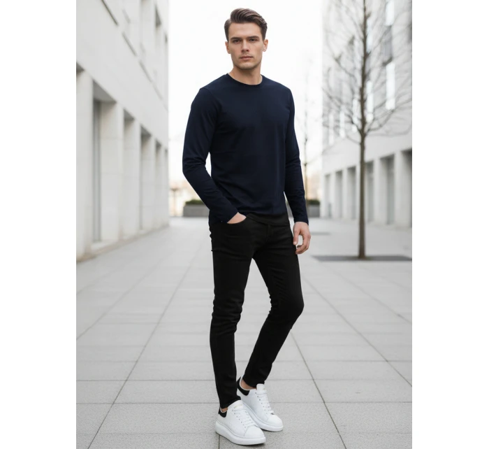 Pánské tmavě modré tričko s dlouhým rukávem Dstreet model 21994128 - FashionStreet