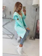 Dlouhý kabát s kapucí mátový Dlouhý kabát s kapucí mátový