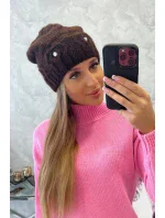Dámská čepice hnědá model 18752339 - K-Fashion Dámská čepice hnědá model 18752339 - K-Fashion
