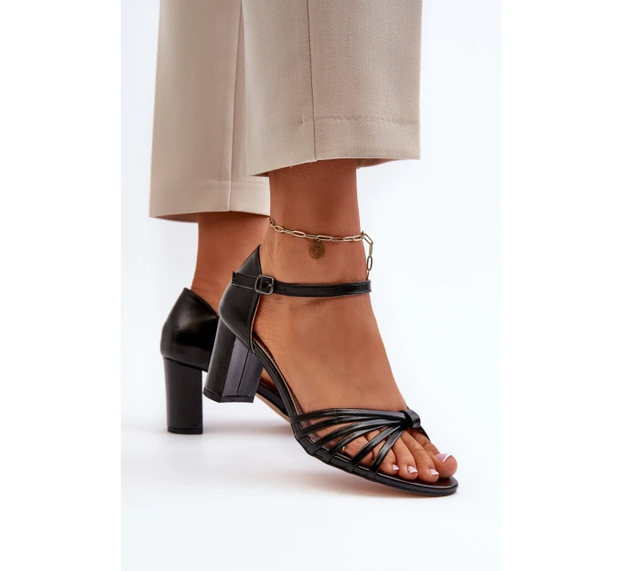 Damskie Sandały Na Słupku Czarne Pyrrette