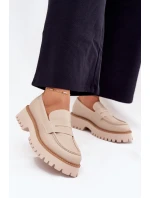 Dámské Mokasíny Na Platformě A Plochém Podpatku Big Star model 21705316 Béžové - Big Star Shoes Dámské Mokasíny Na Platformě A Plochém Podpatku Big Star model 21705316 Béžové - Big Star Shoes