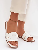 Dámské ploché pantofle s bílými pásky Marissae