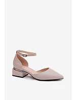 Lodičky na klínku s páskem Vinceza 62278 béžové