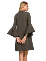 M698 Šaty áčkového strihu s anjelskými rukávmi - čierne