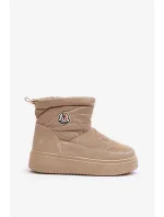 Béžové dámské Sněhule Gattea na platformě Béžové dámské Sněhule Gattea na platformě