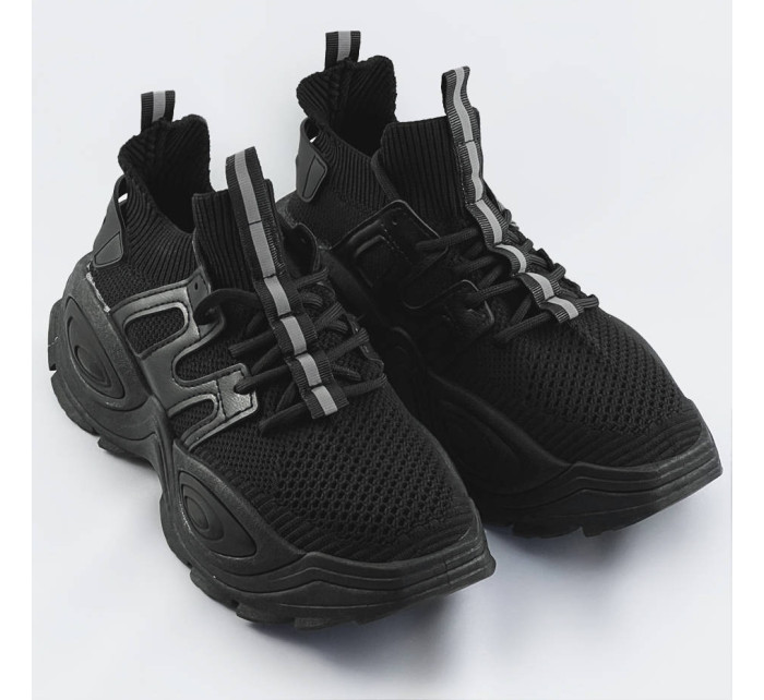 Čierne dámske textilné tenisky sneakers (RA16)