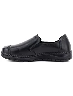 Pohodlné černé dámské kožené polobotky bez šněrování model 22343110 - VINCEZA