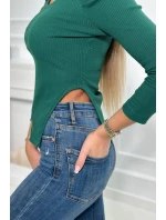 Blúzka s buffovými rukávmi zelená