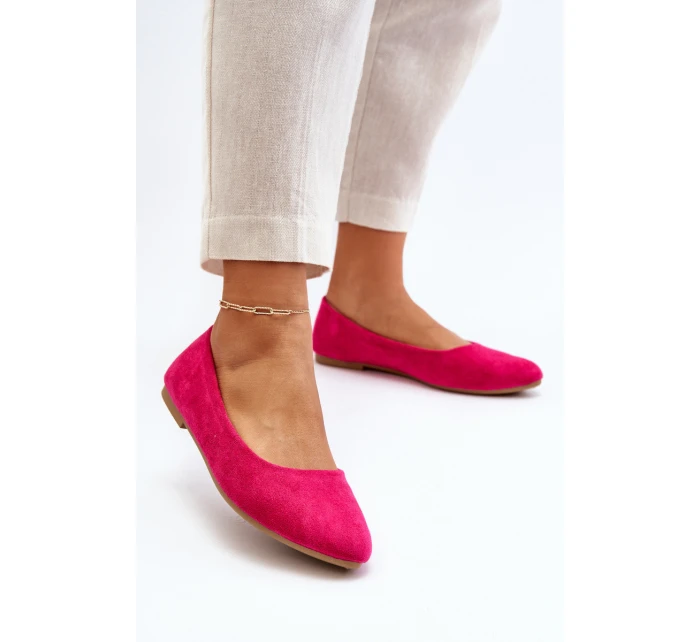 Zamszowe Baleriny Damskie Fuksja Kommia Zamszowe Baleriny Damskie Fuksja Kommia