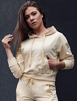 TRENDHOOD dámska krémová mikina s kapucňou FashionStreet BY1308