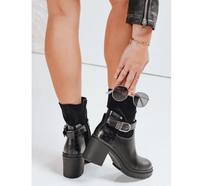 Dámské boty na podpatku černé Dstreet model 21981414 - FashionStreet