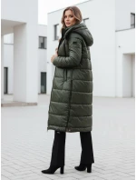 Dámská přechodná bunda prošívaná s kapucí zelená Dstreet model 21991078 - FashionStreet
