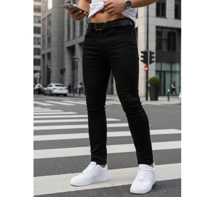 Pánske džínsy slim fit čierne FashionStreet UX4482
