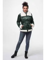 Tmavě zelená dámská bunda s límcem model 15851178 - Ann Gissy Tmavě zelená dámská bunda s límcem model 15851178 - Ann Gissy