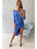 Asymetrické šaty, 3/4 rukávy, džínsovina Asymetrické šaty, 3/4 rukávy, džínsovina