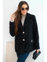 Dámská bunda z měkkého model 21908671 s límcem černá - K-Fashion
