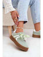 Dámské Tenisky Na Platformě S Ozdobami Zelené model 21688382 - Boto