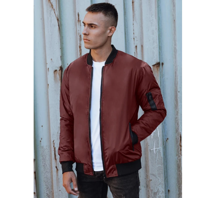Pánská bunda bomber bordó model 21980968 - Dstreet