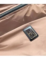 Béžová dámska bunda s kapucňou (B8105-46) Béžová dámska bunda s kapucňou (B8105-46)