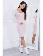 Handrové šaty púdrovo ružové