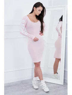 Handrové šaty púdrovo ružové