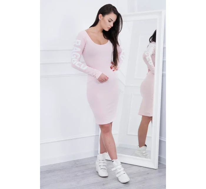 Handrové šaty púdrovo ružové