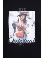 Blúzka s potlačou Originálna čierna Blúzka s potlačou Originálna čierna