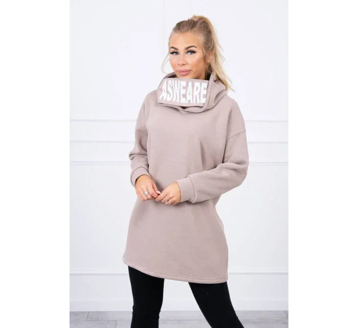 Zateplená mikina s kapucňou béžová