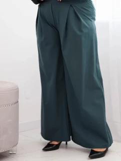 Dámské kalhoty Plus Size se širokými nohavicemi a model 21728705 mořské - K-Fashion