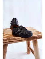 Dětské kožené tenisky na suchý zip BIG STAR model 21594834 Černá - Big Star Shoes Dětské kožené tenisky na suchý zip BIG STAR model 21594834 Černá - Big Star Shoes
