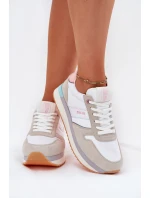 Zamszowe Sneakersy Damskie Big Star RR274A047 HI-POLY SYSTEM Beżowo-Białe