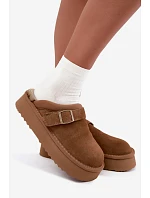 Kožené semišové sněhule na platformě s přezkou Big Star model 22539732 Camel - Big Star Shoes Kožené semišové sněhule na platformě s přezkou Big Star model 22539732 Camel - Big Star Shoes