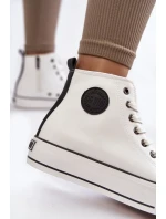 Dámské vysoké zateplené tenisky Big Star KK274170 Bíle