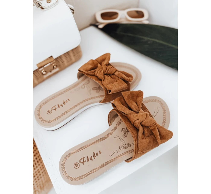 Dámske žabky LOVESLIDE camel FashionStreet ZY0996