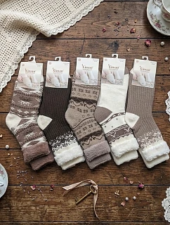 Ponožky WiK Xintao 3141, vzor 17, Merino, veľkosti 35–42