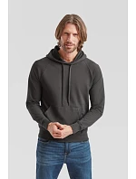 Fruit of the Loom Lightweight Hooded Sweat Pánska mikina s kapucňou a raglánovými rukávmi 16.2140 heather grey